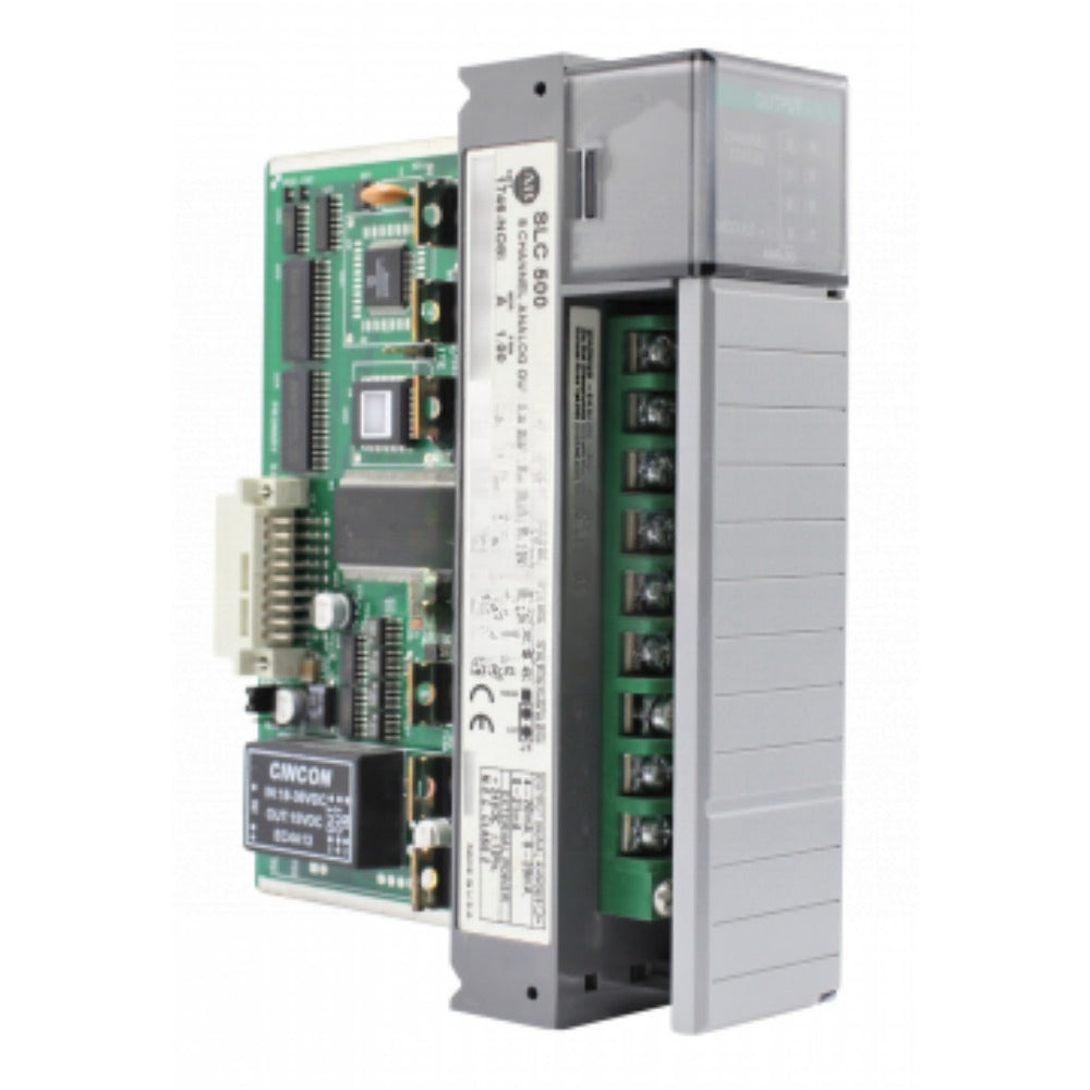 Allen-Bradley 1746-NO8I SLC 500 Analog Output Module, showing product details and channels.