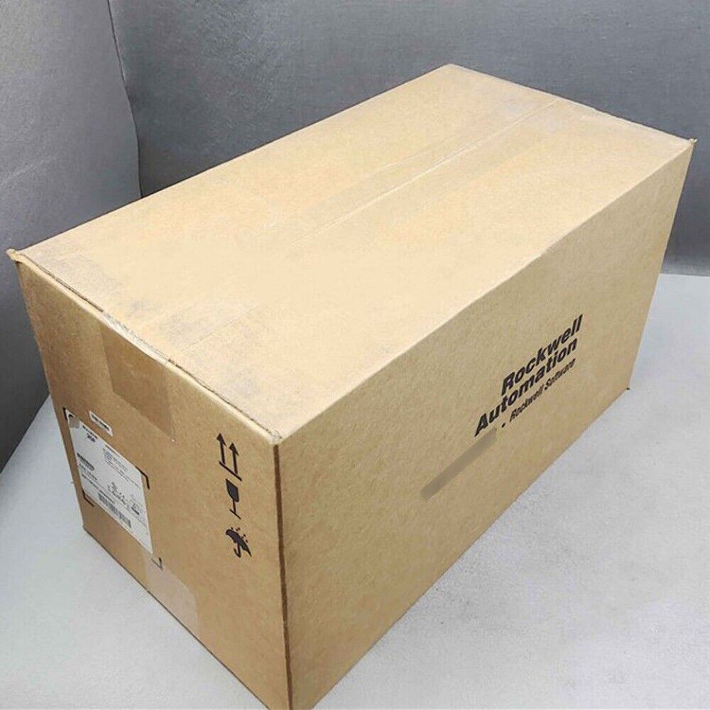 Allen-Bradley PowerFlex 70 AC Drive in a brown cardboard box, labeled Rockwell Automation.