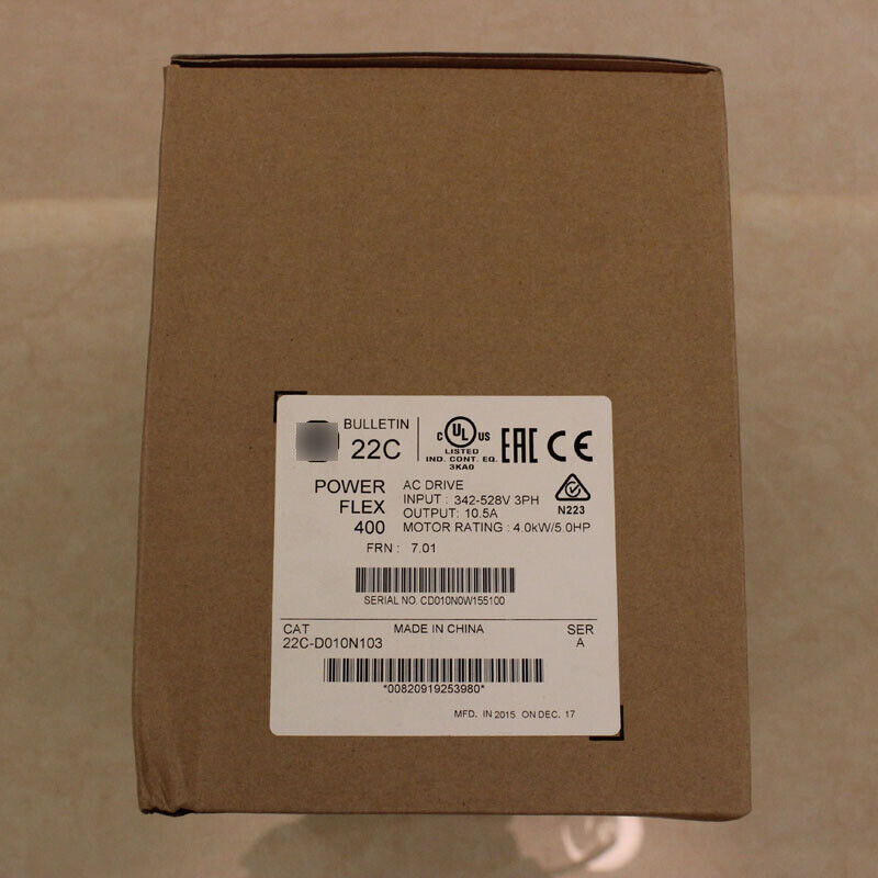 Allen-Bradley PowerFlex 400 AC Drive box, 22C-D010N103, industrial automation part, made in China.