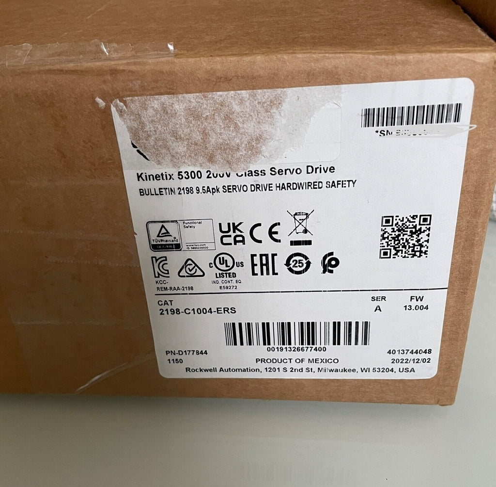 Allen-Bradley 2198-C1004-ERS Kinetix 5300 Servo Drive safety module box, industrial automation part.