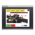 PanelView 800 HMI Terminal displaying industrial automation process diagram, featuring Allen-Bradley logo.