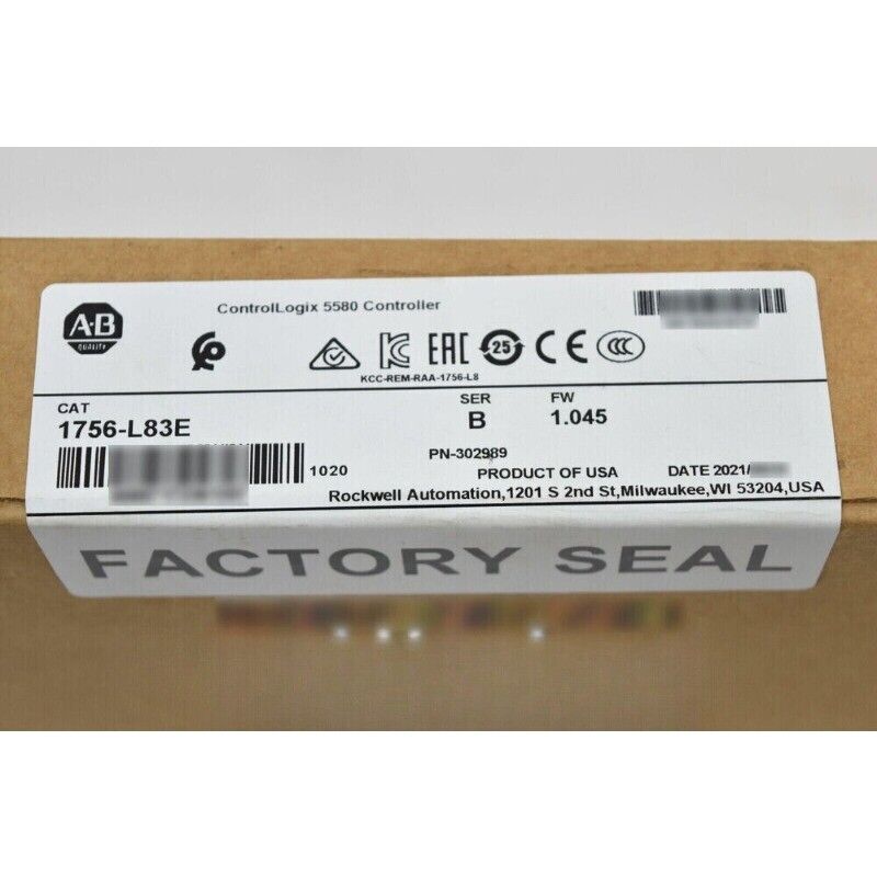 Allen-Bradley 1756-L83E ControlLogix 5580 Processor - Factory Sealed