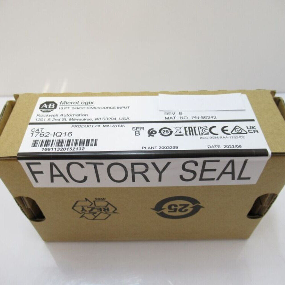 Allen-Bradley MicroLogix 1762-IQ16 module in original box, Factory Sealed, 16 PT 24VDC input