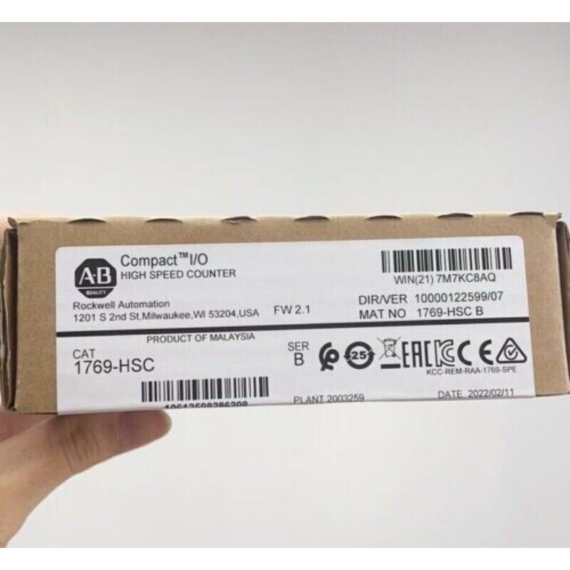 Allen-Bradley 1769-HSC Compact I/O High Speed Counter module box, featuring product details and specifications.
