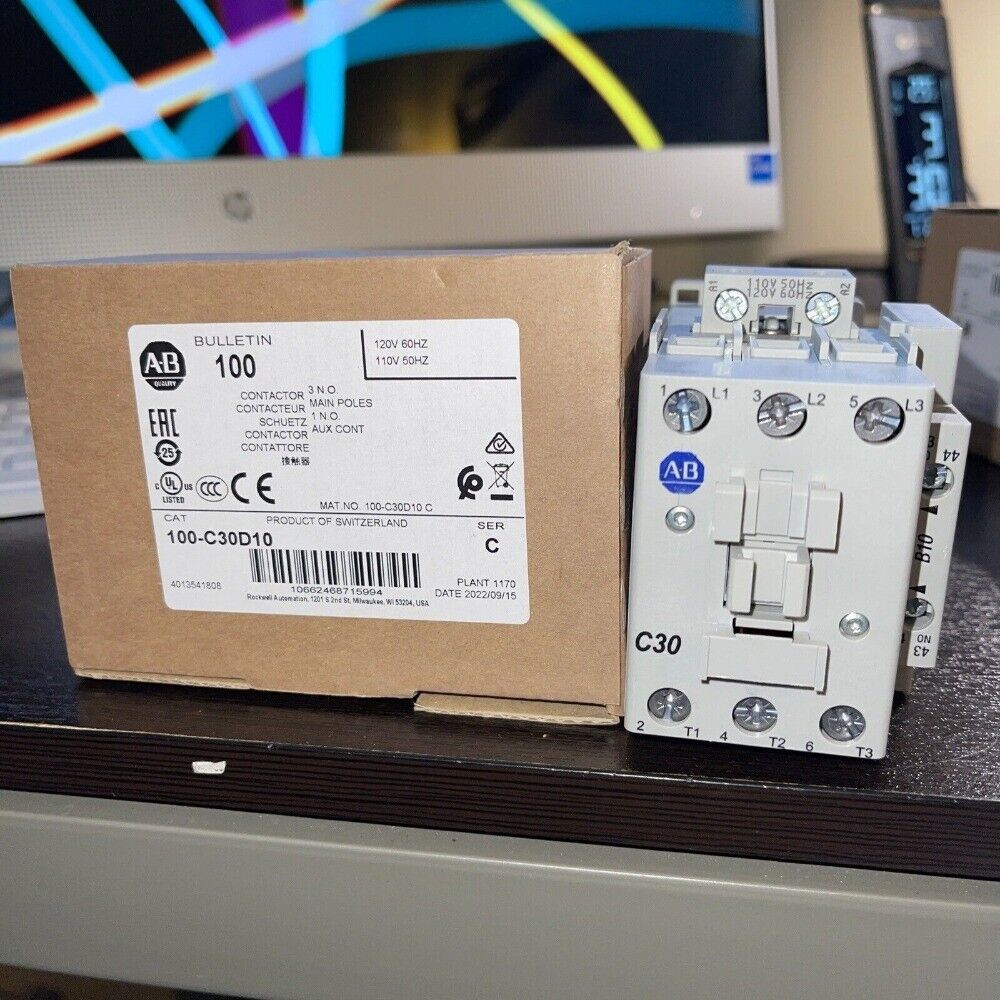 Allen-Bradley 100-C30D10 Contactor 120V 60Hz, Industrial Automation Equipment