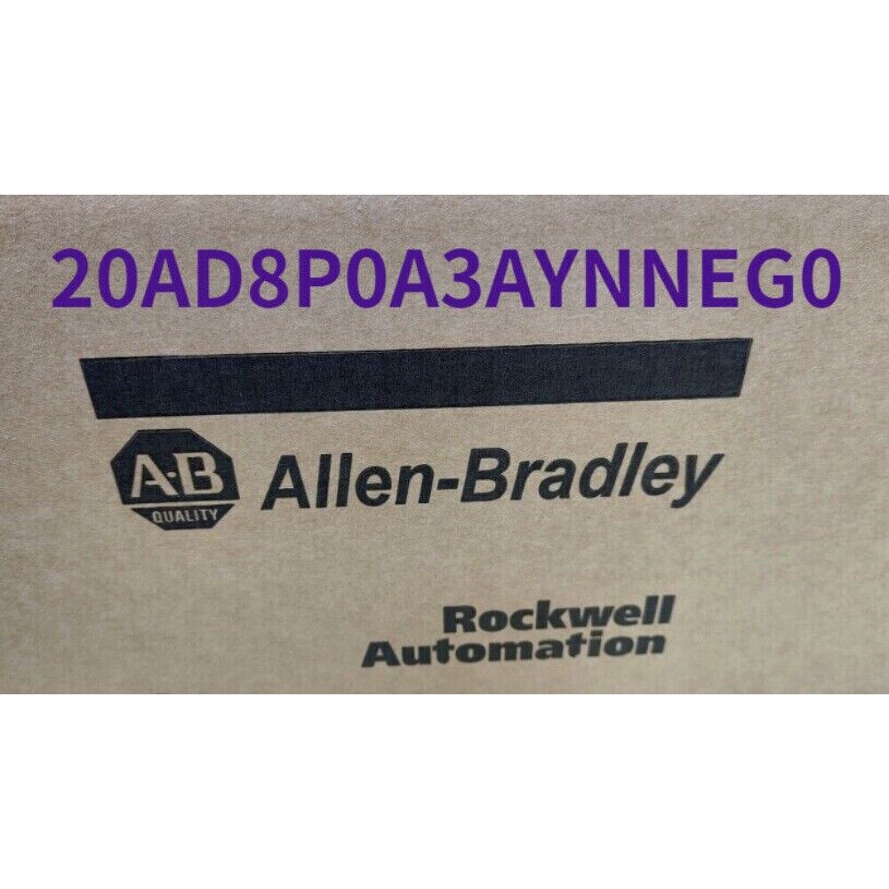 Allen-Bradley PowerFlex 70 AC Drive product box with model number 20AD8P0A3AYNNEG0