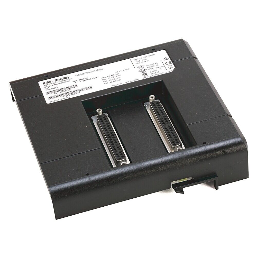 Allen-Bradley 1756-PSCA2 PLC Processor Controller, black with connectors, industrial automation part.