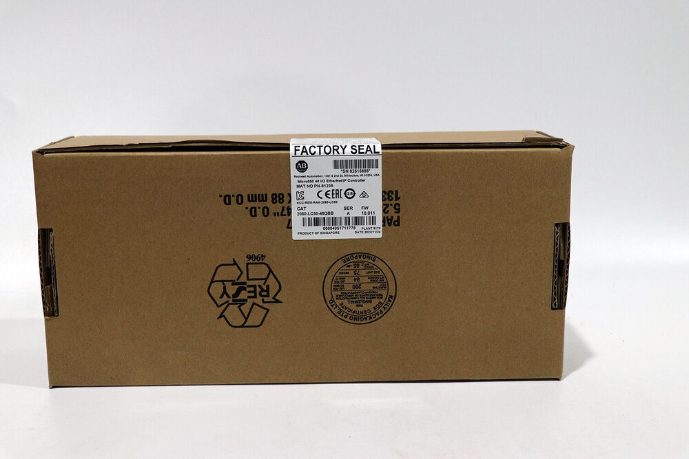 Allen-Bradley Micro850 PLC 2080-LC50-48QBB EtherNet/IP controller in original box, Factory Sealed, Singapore product.