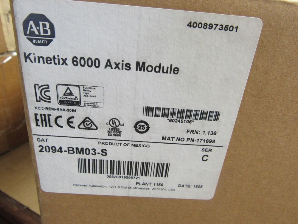 Allen-Bradley Kinetix 6000 Axis Module 2094-BM03-S, industrial automation part, NEW