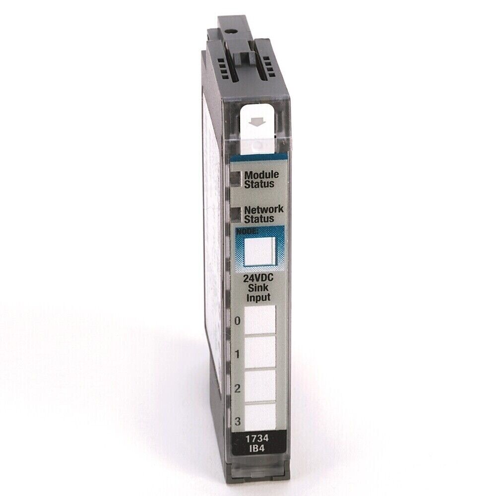 Allen-Bradley 1734-IB4 POINT I/O Digital Input Module, showing module and network status, 24VDC input.