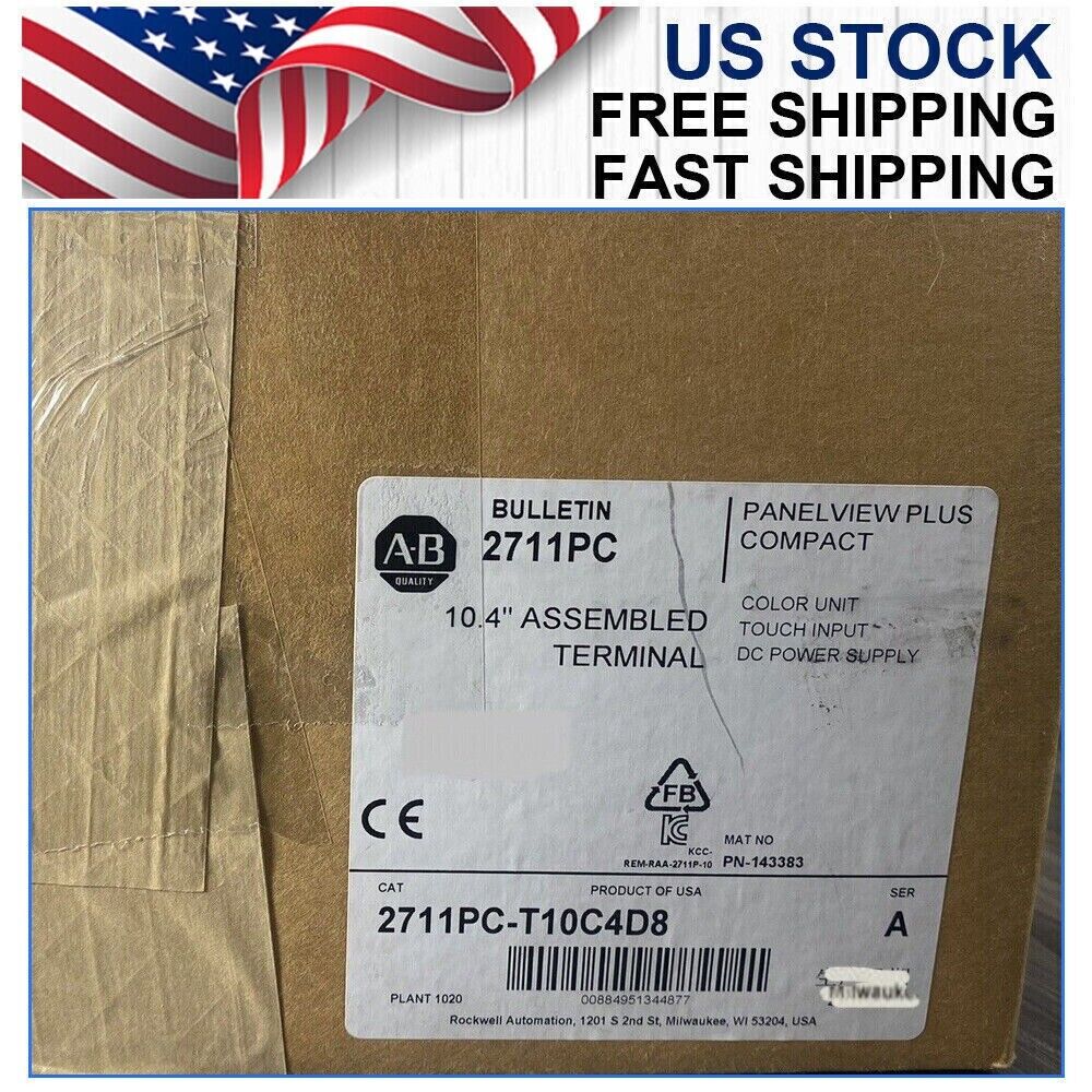 Allen-Bradley 2711PC-T10C4D8 PanelView Plus Compact, 10.4" display, touch input, color unit. US stock available.