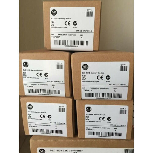 Allen-Bradley 1747-M13 SLC 64KB memory module, new in box. For SLC 500, CAT 1747-M13, Made in Singapore.