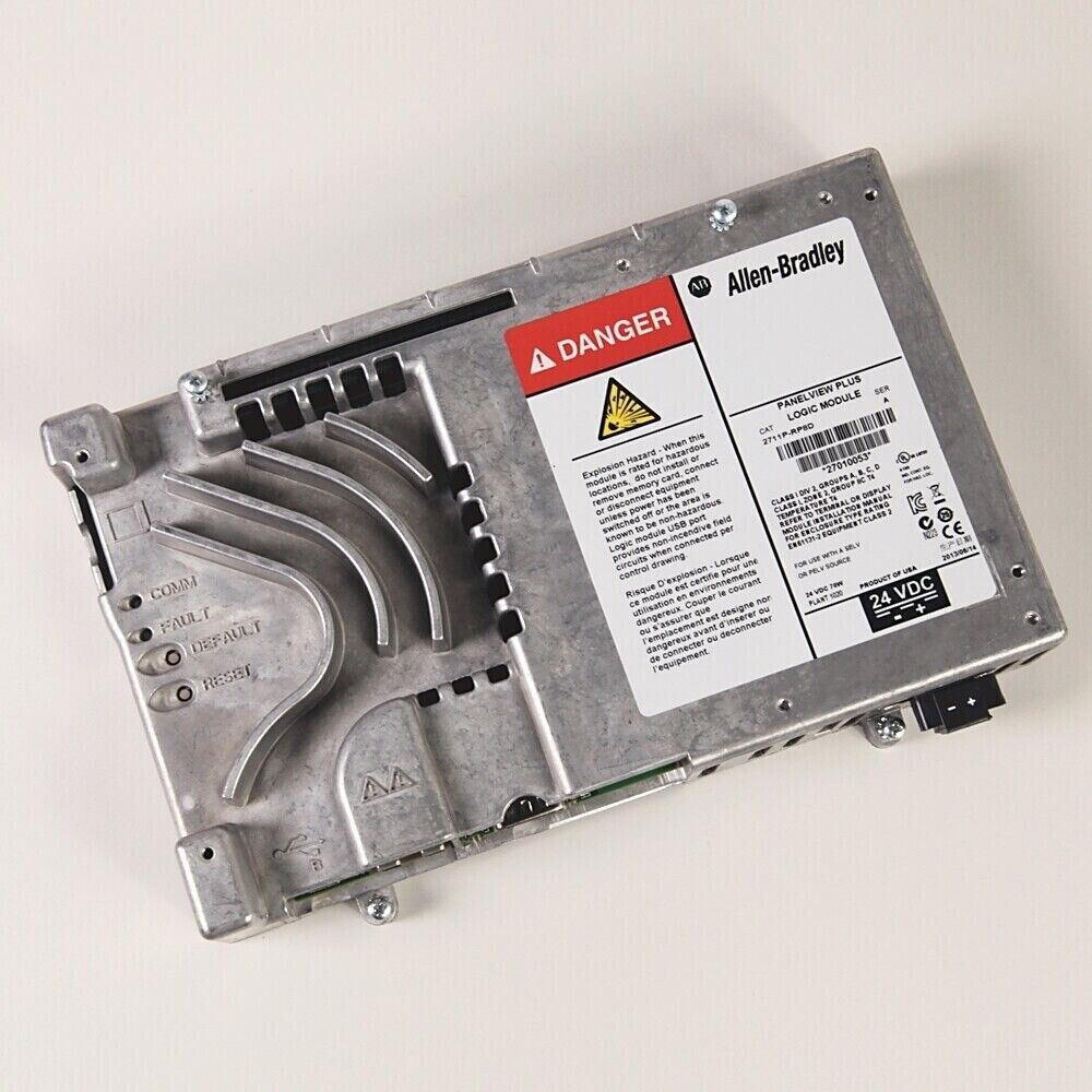Allen-Bradley PanelView Plus 6 Logic Module 2711P-RP8D, 24V DC, industrial automation part, safety warning, ethernet port