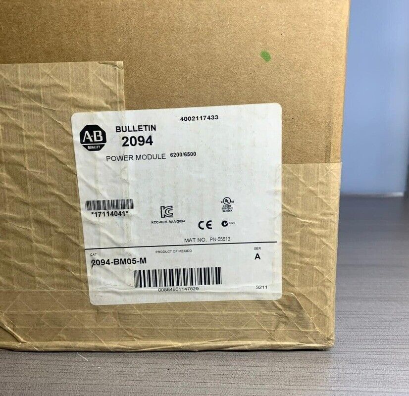 Allen-Bradley 2094-BM05-M Power Module, industrial automation component in box.