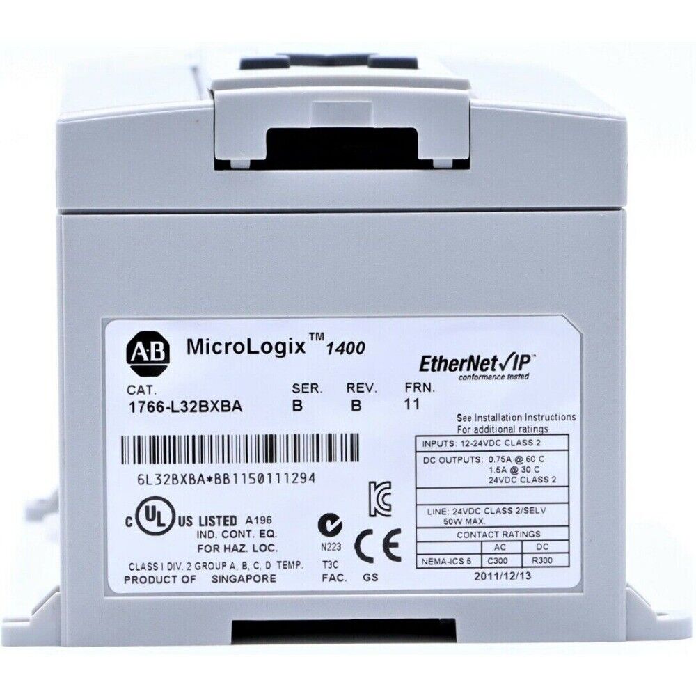 Allen-Bradley MicroLogix 1400 1766-L32BXBA Controller, Ethernet/IP, 32 I/O Points, Industrial Automation