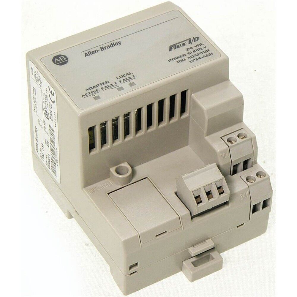 Allen-Bradley 1794-ASB Flex I/O adapter. 24 VDC power supply. Industrial automation part.
