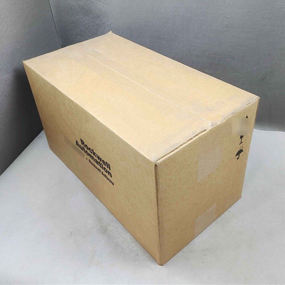 Allen-Bradley PowerFlex 70 AC Drive packaged in a brown cardboard box, Rockwell Automation label visible.
