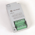 Allen-Bradley 2080-OW4I PLC module, a Micro800 4-point analog input plug-in module, featuring green terminal blocks.