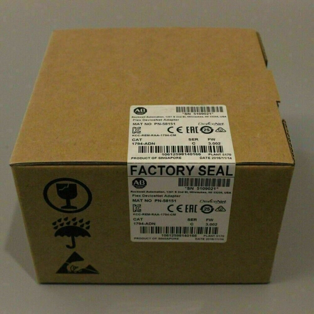 Allen-Bradley 1794-ADN Flex DeviceNet Adapter in original factory sealed box, PN-58151, industrial automation part.