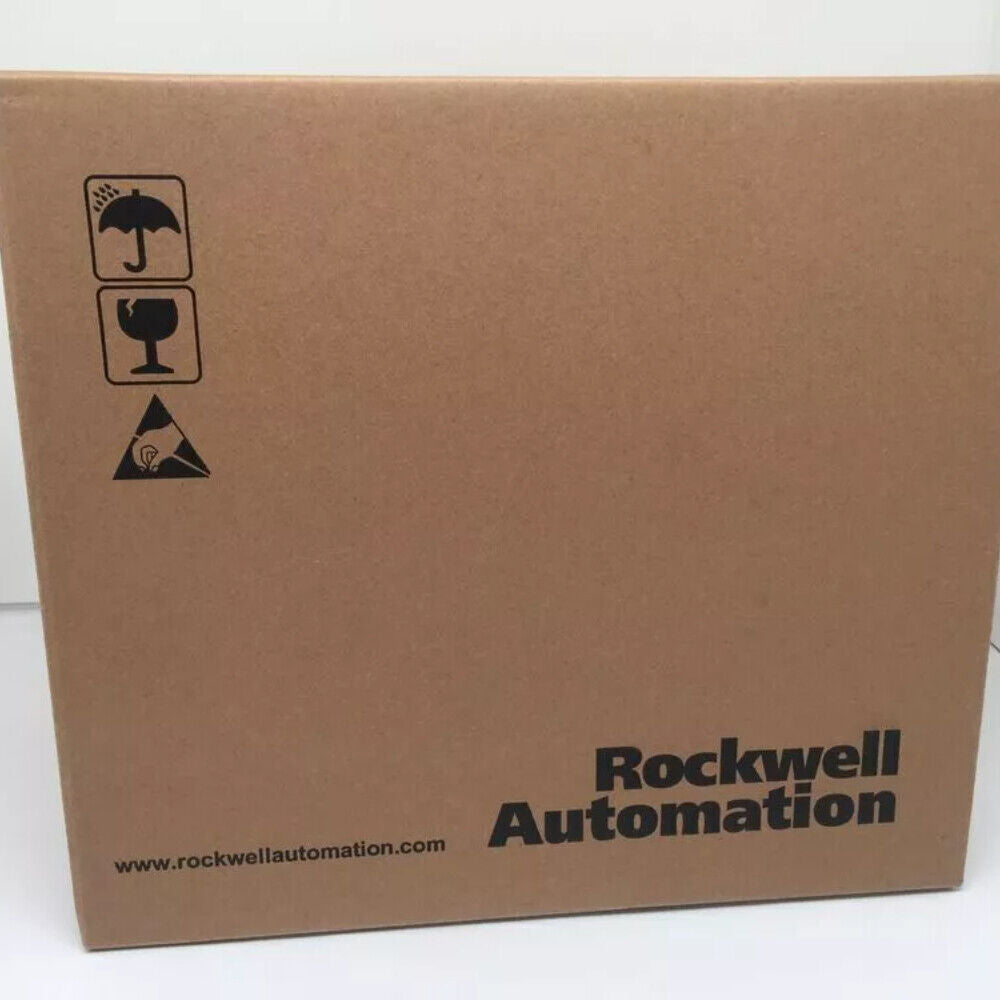 Allen-Bradley 1756-L82E ControlLogix 5580 Controller shipping box, brown cardboard with Rockwell Automation logo.