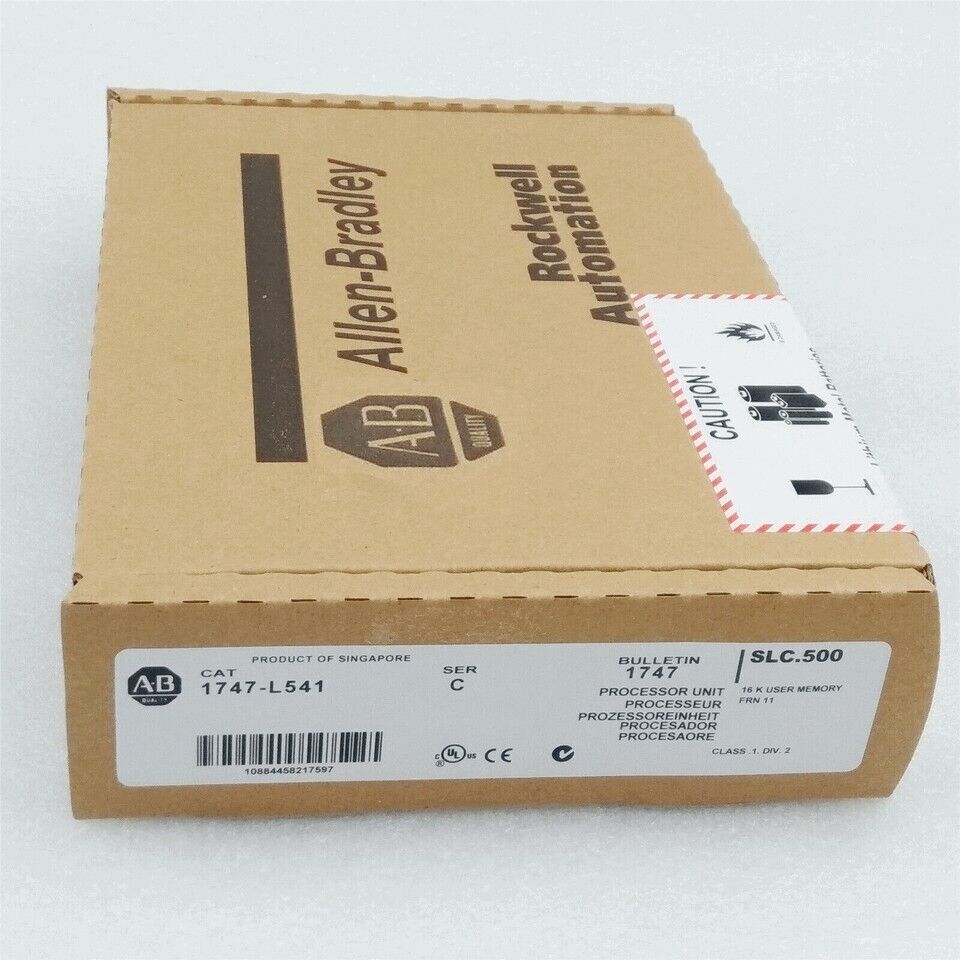 Allen-Bradley 1747-L541 processor unit box. SLC 500 series industrial automation part with 16K memory.