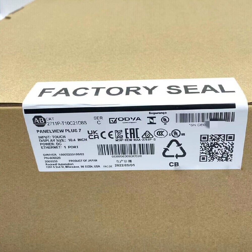 Allen-Bradley PanelView Plus 7 2711P-T10C21D8S unit, 10.4 inch display, Factory Sealed.