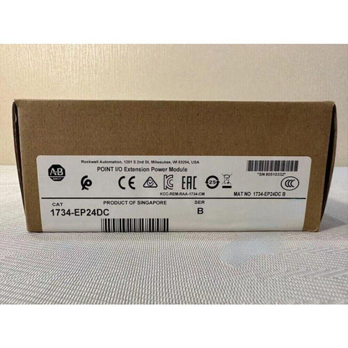 1734-EP24DC Allen-Bradley POINT I/O power supply module box, Ser B. Singapore made with product details.