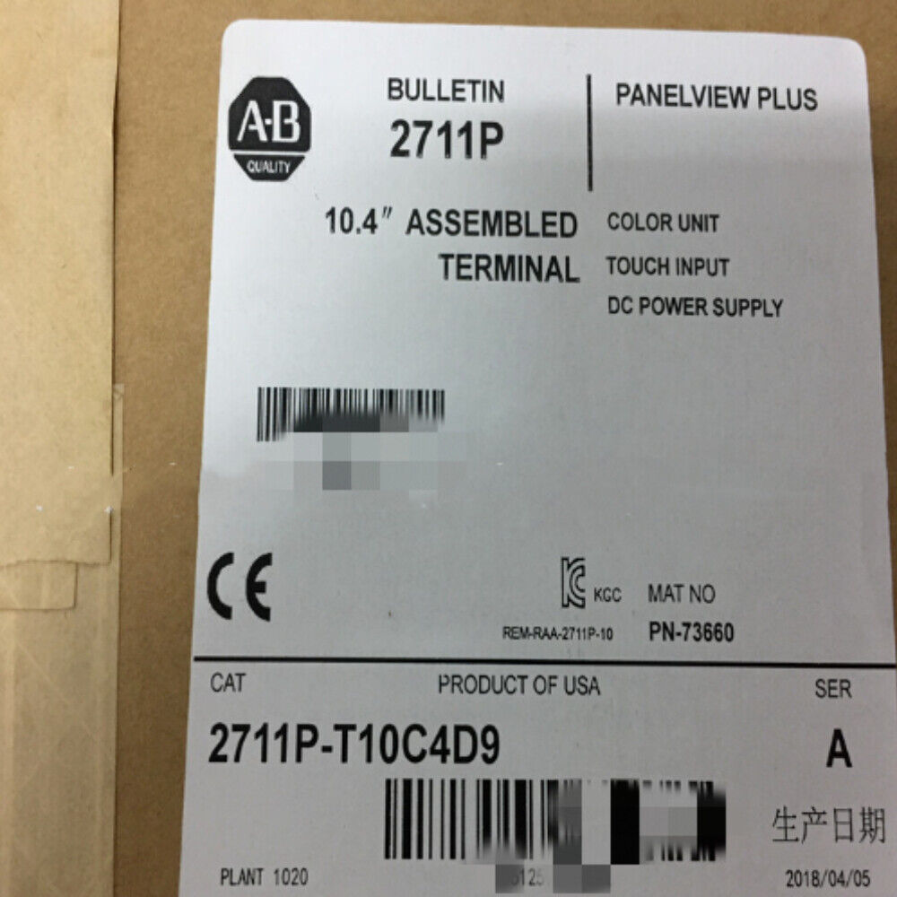 Allen-Bradley PanelView Plus 6 2711P-T10C4D9 10.4 inch color touch terminal box, product of USA