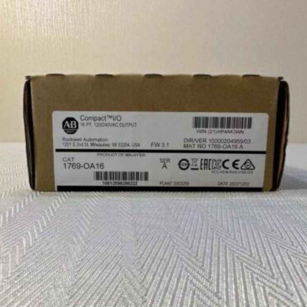 Allen-Bradley 1769-OA16 Compact I/O module box, 16 pt 240VAC output. Rockwell Automation product.