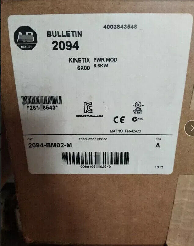 Allen-Bradley Kinetix 2094-BM02-M Servo Axis Power Module label, industrial automation part.