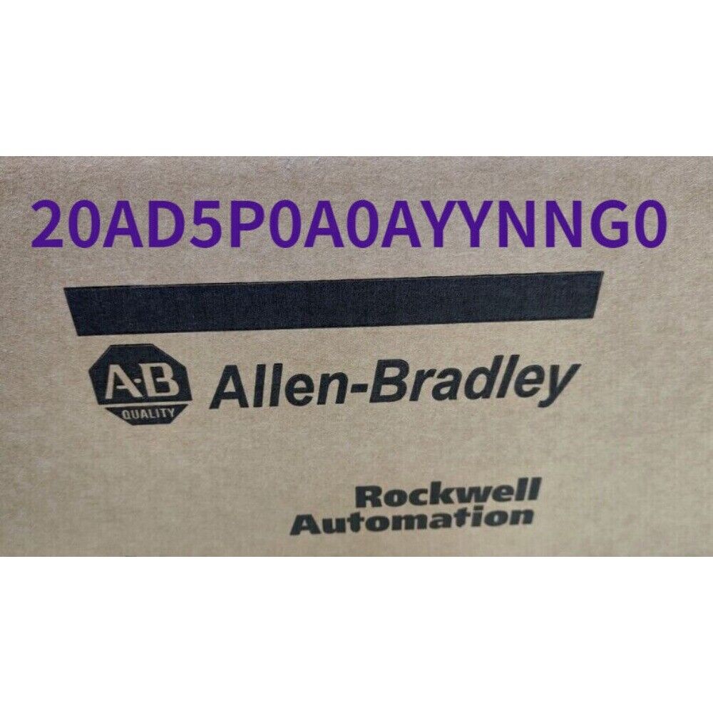 Allen-Bradley PowerFlex 70 AC Drive product packaging, model 20AD5P0A0AYYNNG0, Rockwell Automation