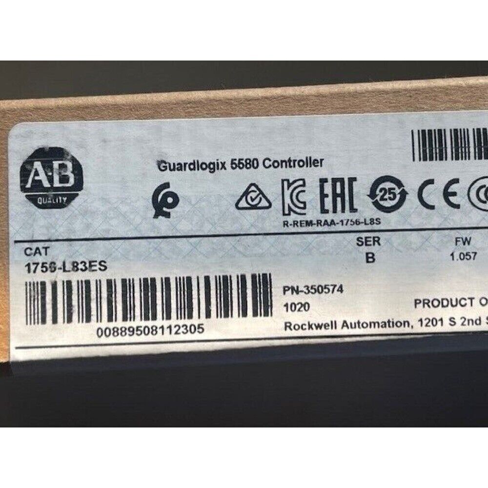 Allen-Bradley 1756-L83ES ControlLogix Processor Module - Detailed product information label