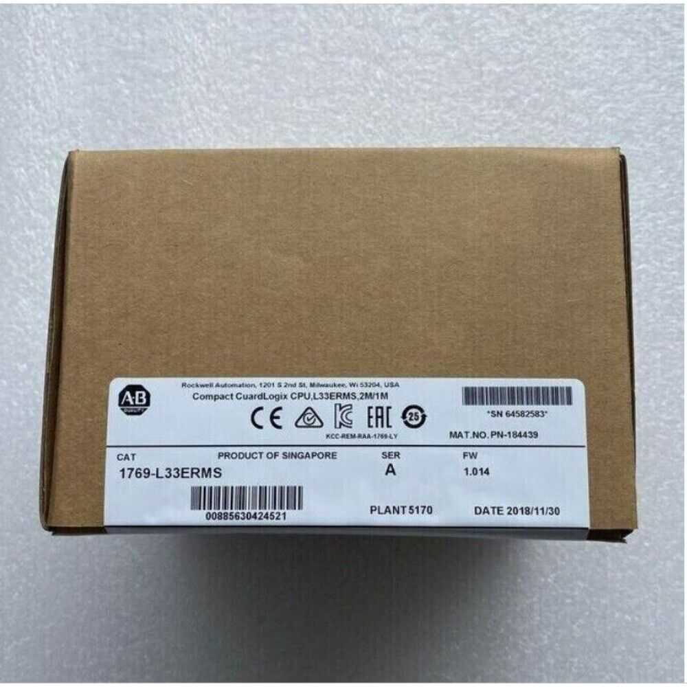 Allen-Bradley 1769-L33ERMS Compact GuardLogix CPU box, features and specifications, from Singapore.