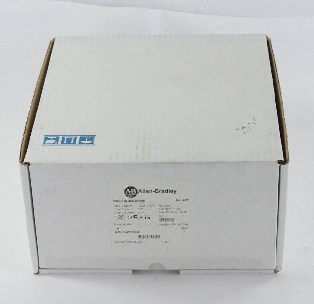 Allen-Bradley Kinetix 350 Servo Drive in box, industrial automation part. Model 2097-V32PRO-LM.