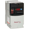 Allen-Bradley PowerFlex 40P AC Drive, industrial equipment, black and white. AB Allen-Bradley label, PowerFlex 40P logo