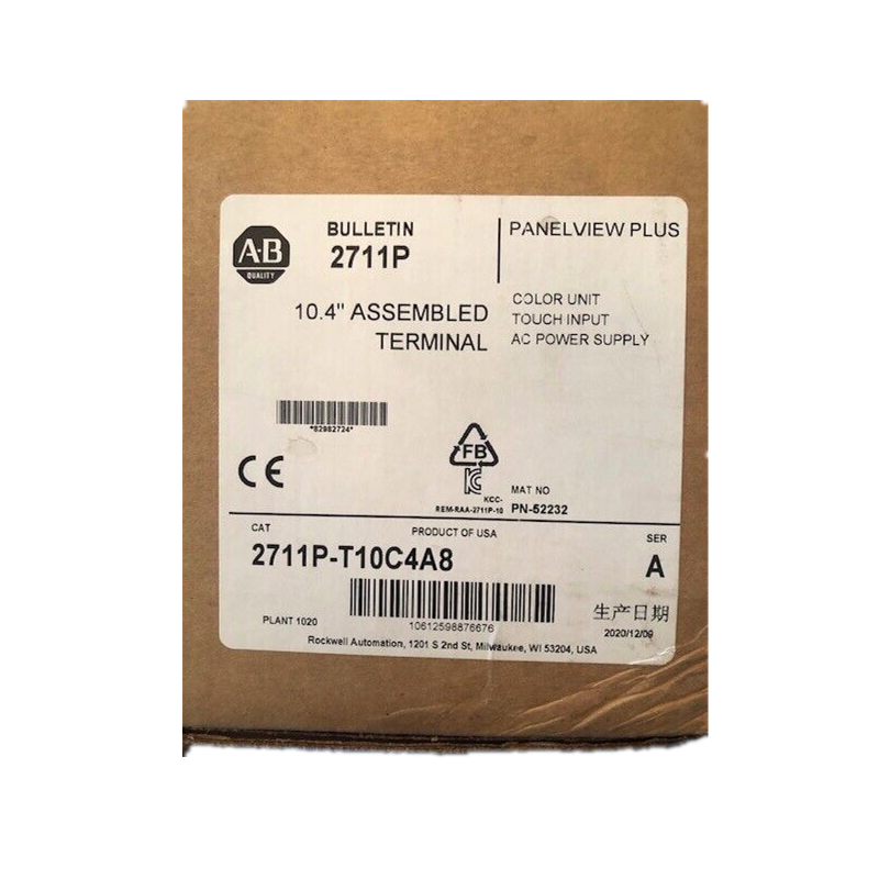 Allen-Bradley 2711P-T10C4A8 Panelview Plus, 10.4" Terminal, new in box, product of USA