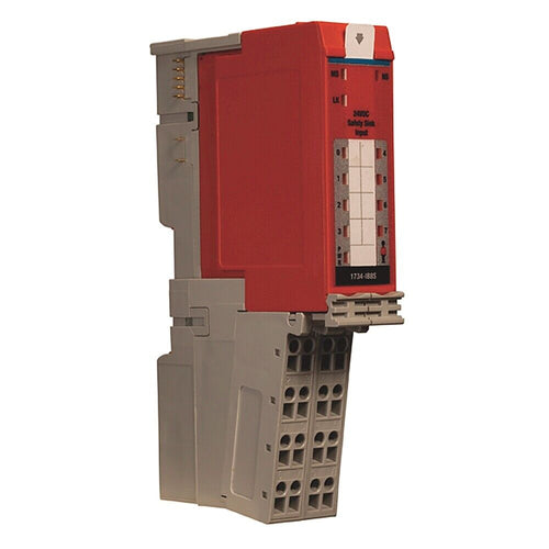Allen-Bradley 1734-IB8S POINT I/O Safety Input Module, 24V DC Sinking, Red and Gray Industrial Automation Component.