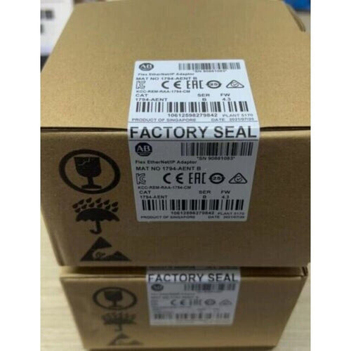 Allen-Bradley 1794-AENT Flex EtherNet/IP Adaptor, Factory Sealed in box. Industrial automation part with label details.