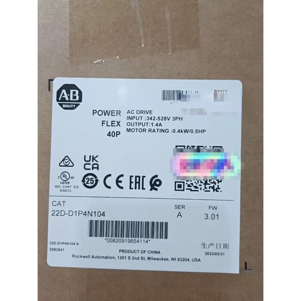 Allen-Bradley PowerFlex 40P AC Drive with specifications, industrial automation part