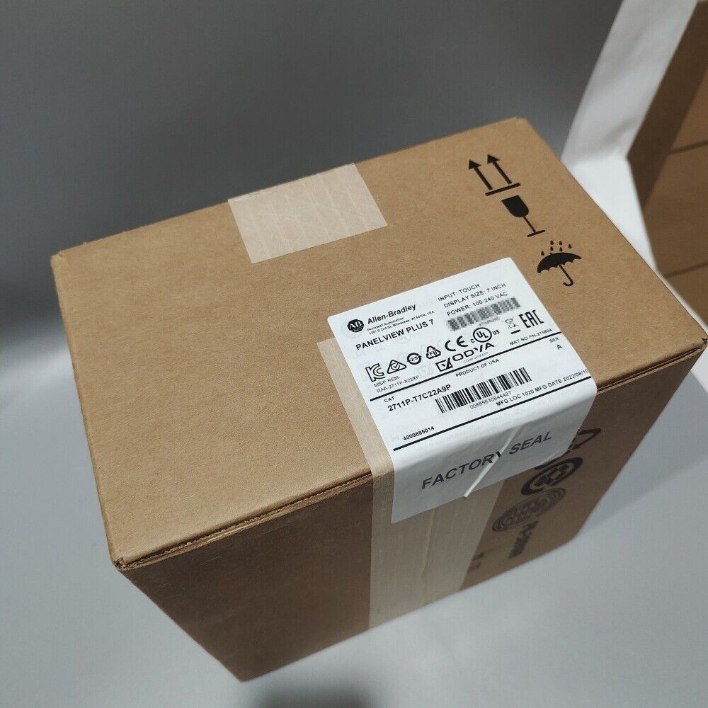 Allen-Bradley PanelView Plus 7 touch screen HMI terminal box, 2711P-T7C22A9P, factory sealed.
