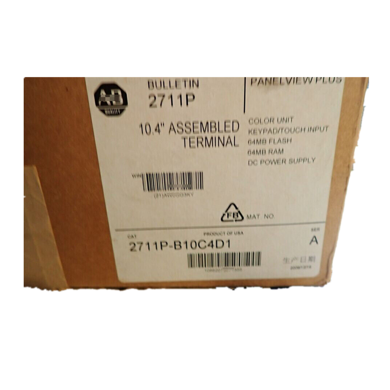 Allen-Bradley 2711P-B10C4D1 PanelView Plus 1000 terminal, 10.4" color display, NEW IN BOX