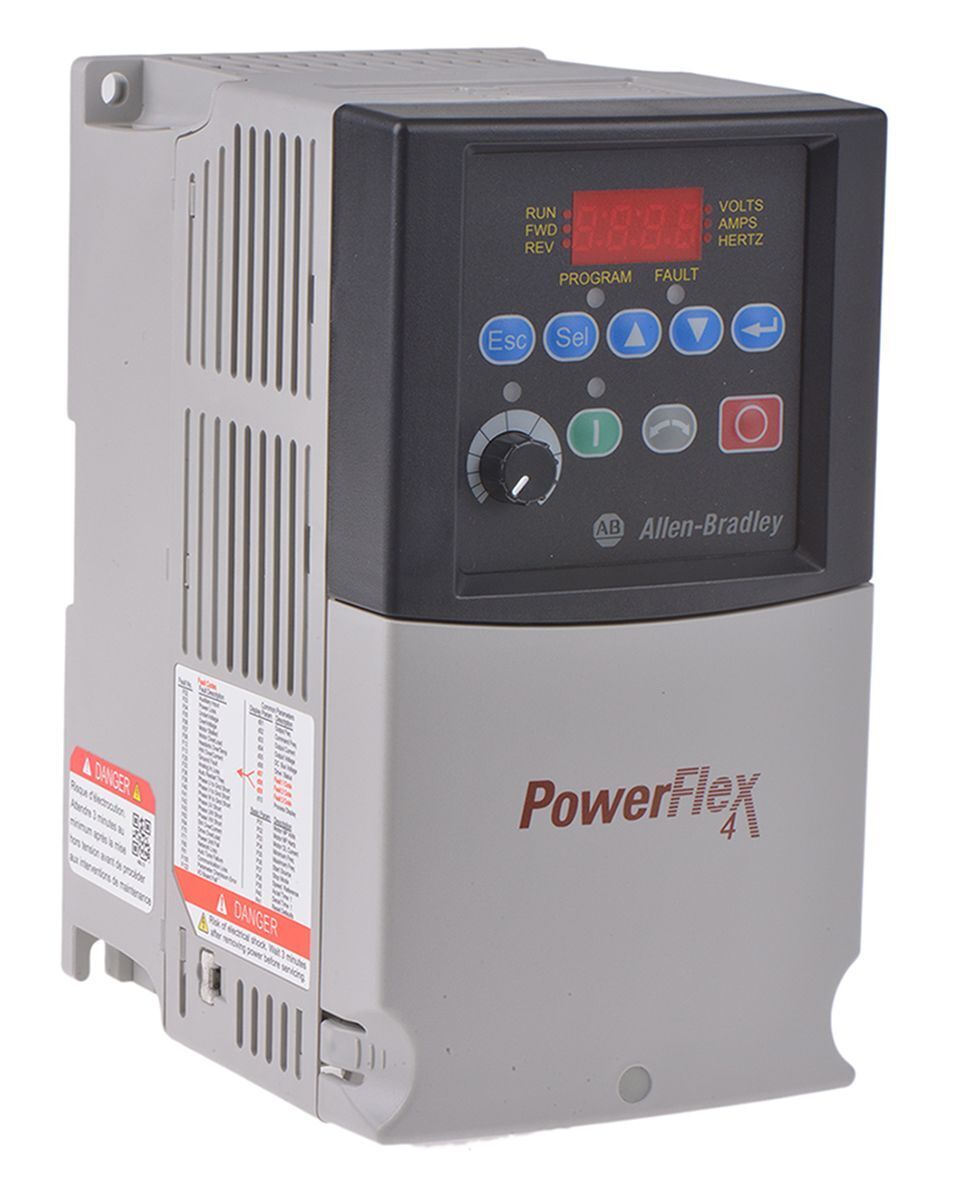 Allen-Bradley PowerFlex 4 AC Drive, grey and black, with LED display and control buttons