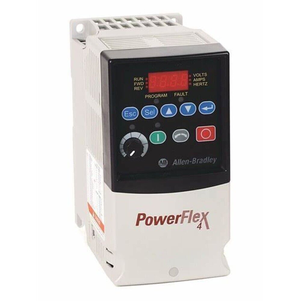 Allen-Bradley PowerFlex 40 AC Drive. Motor control with display, buttons, and indicators for operation status.
