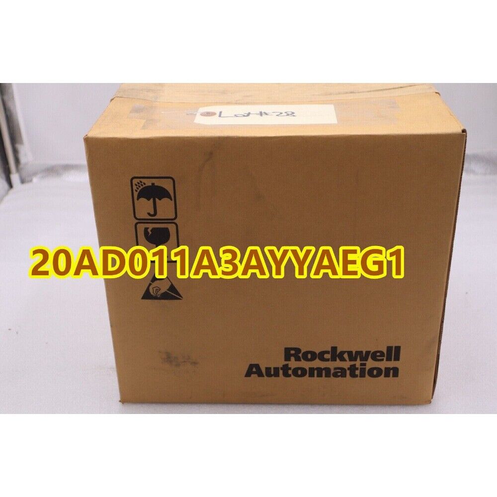 Rockwell Automation 20AD011A3AYYAEG1 AC Drive in box, industrial automation equipment.