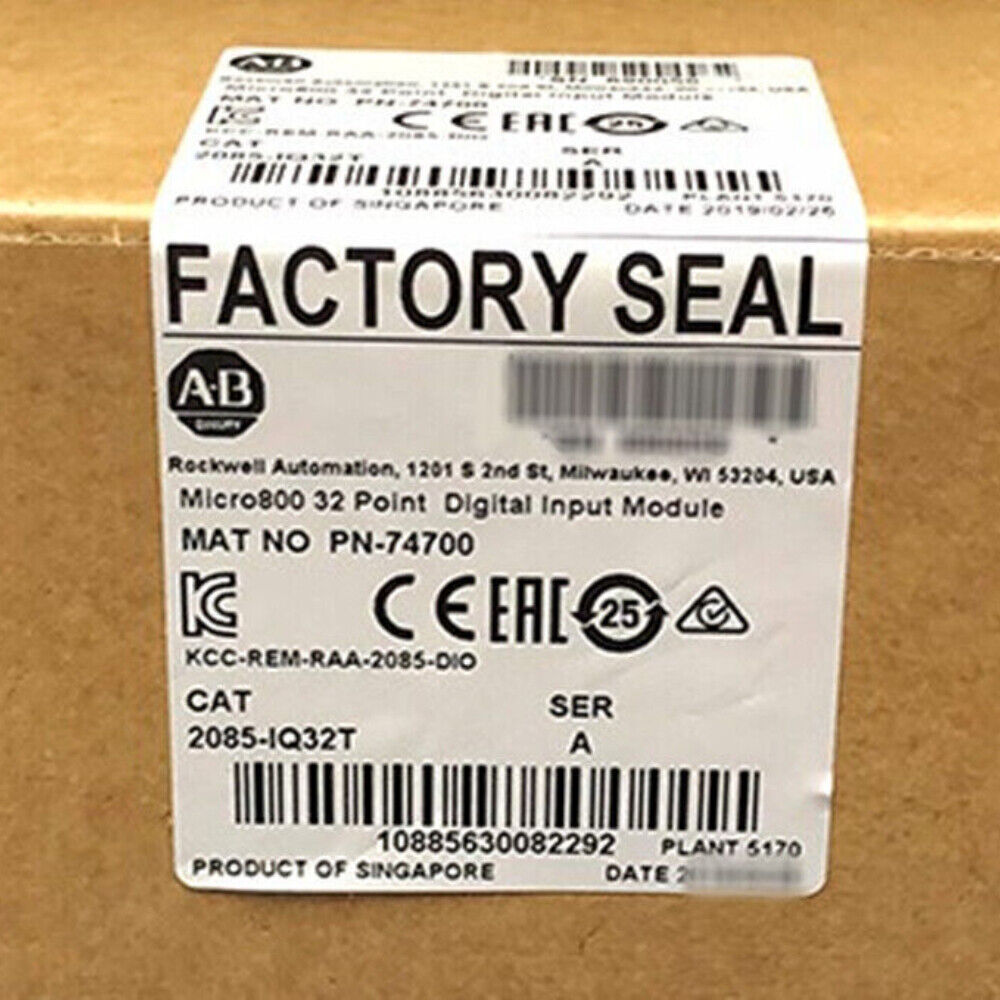 Allen-Bradley 2085-IQ32T Micro800 Factory Seal. Industrial automation component, 32-channel input module.