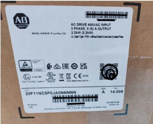 Allen-Bradley PowerFlex 753 AC Drive Label - 20F11NC5P0JA0NNNNN, 2.2kW, New in Box