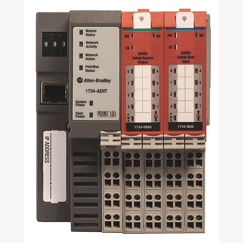 Allen-Bradley POINT I/O Ethernet Network Adaptor 1734-AENT and Modules, industrial automation components.