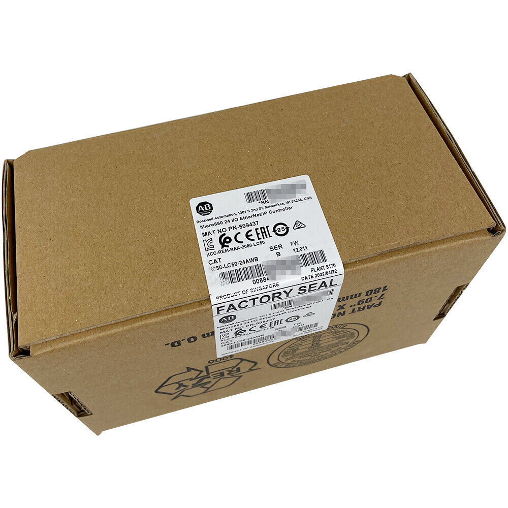 Allen-Bradley Micro850 2080-LC50-24AWB PLC controller in factory sealed box, product of Singapore