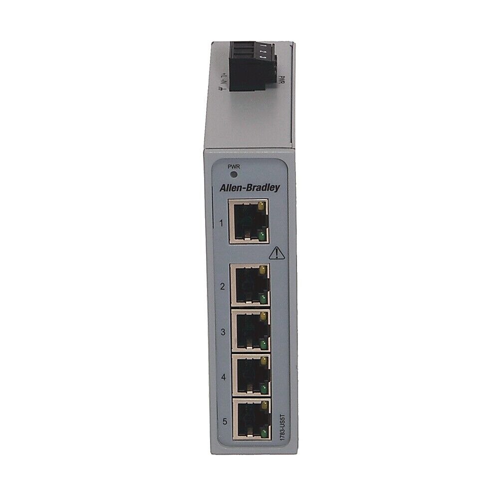 Allen-Bradley Stratix 2000 1783-US5T Ethernet Switch, 5-port, industrial network connectivity solution for control systems.