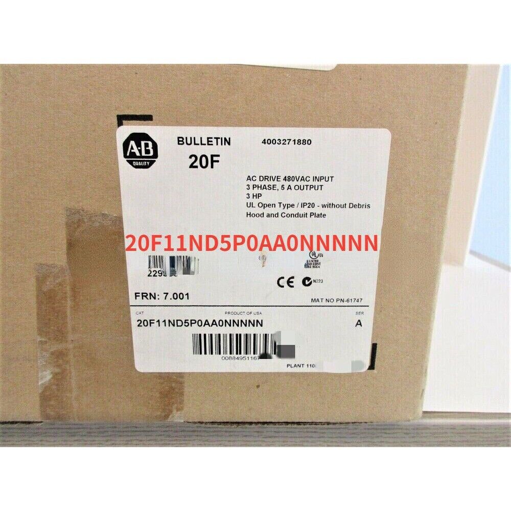 Allen-Bradley PowerFlex 753 AC Drive, model 20F11ND5P0AA0NNNNN, industrial automation component